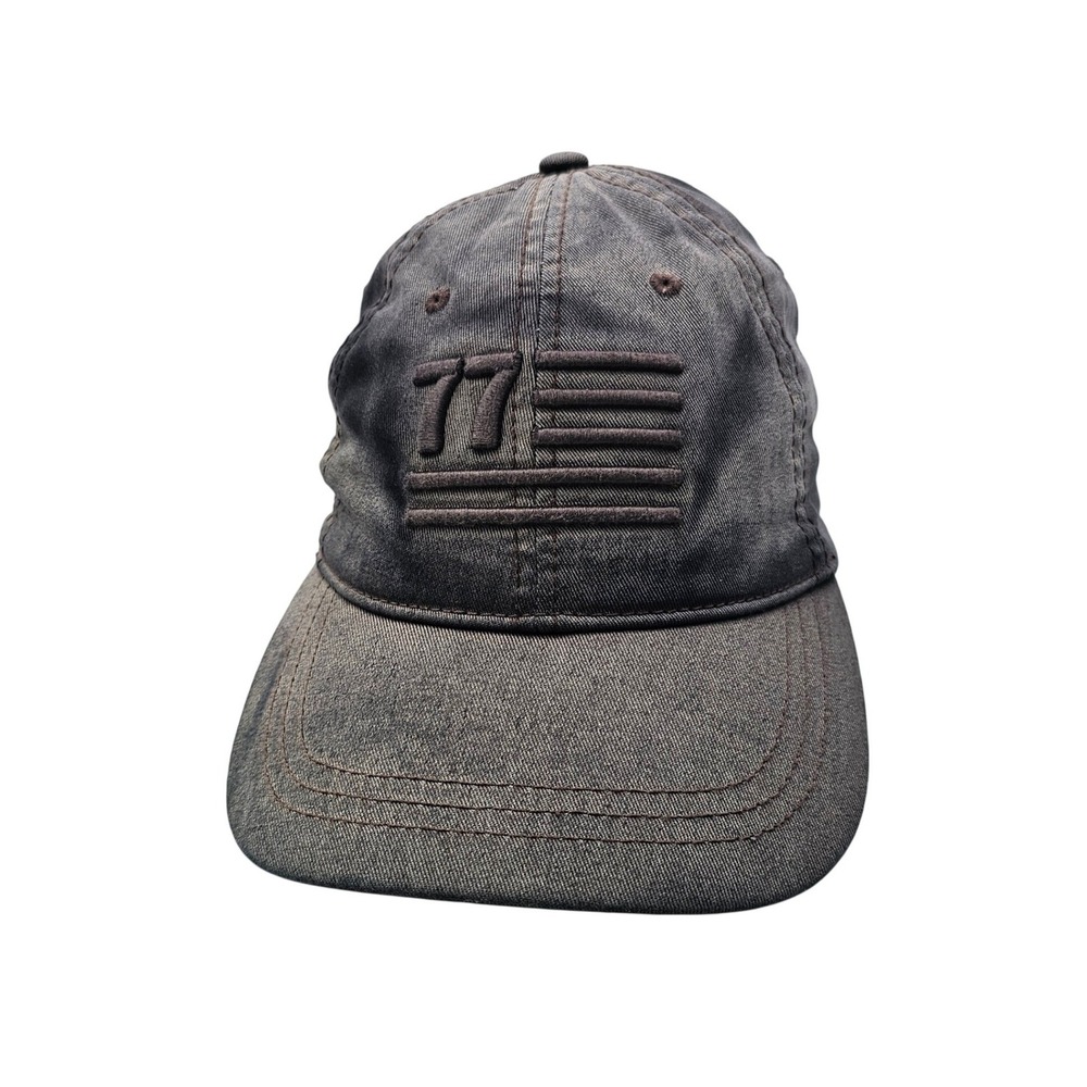 American Eagle Outfitters 77 Flag Dad Hat Faded Black Distressed Baseball Cap OS